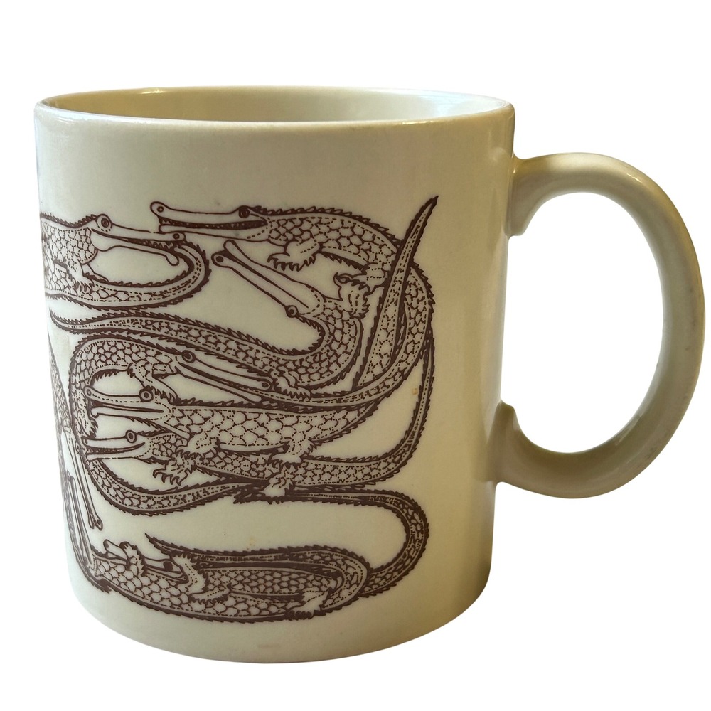 Taylor & Ng Alligator Naughty Animals Mug 12oz Cream Vintage 1979 Win Ng Design
